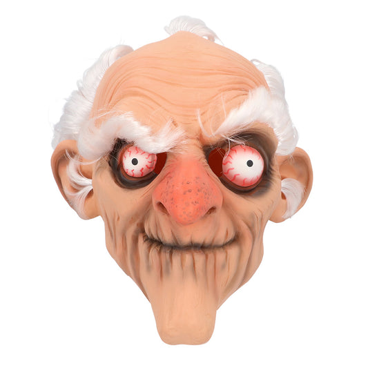 Masque Vieillard Yeux Rouges - Déguisement Effarant
