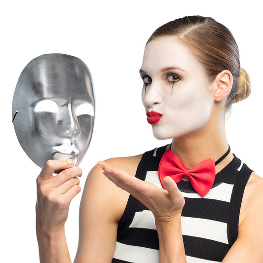 Masque Argenté Brillant avec Élastique - Déguisement