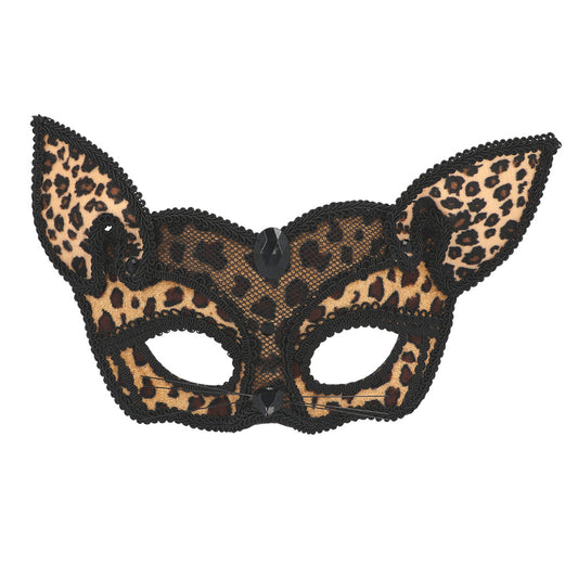 Masque Chat Léopard Noir et Or - Loup Carnaval Festa