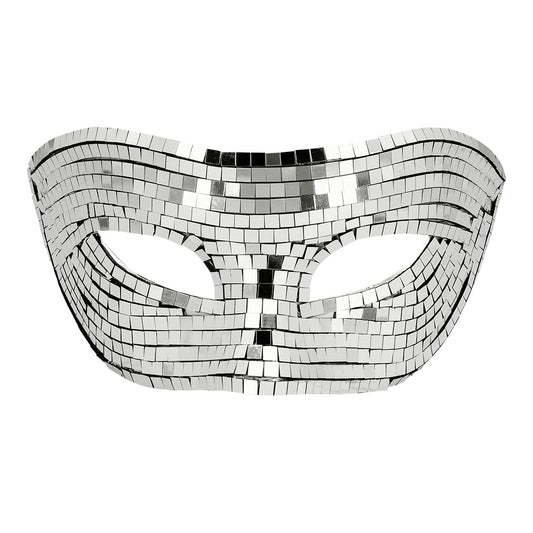 Masque Paillettes Argent Disco - Loup Sequins Soirée