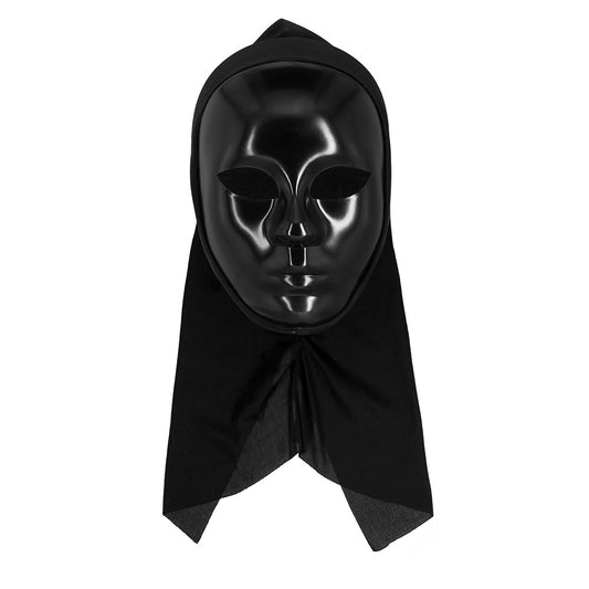 Masque Noir Intégral avec Capuche - Déguisement Adulte