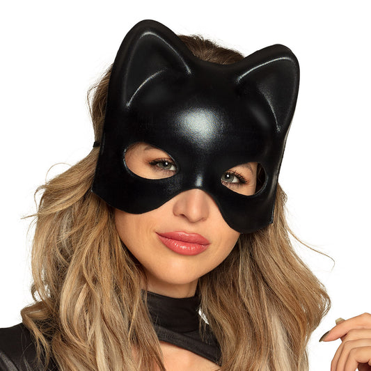 Masque Chat Noir Brillant - Déguisement Félin Adulte
