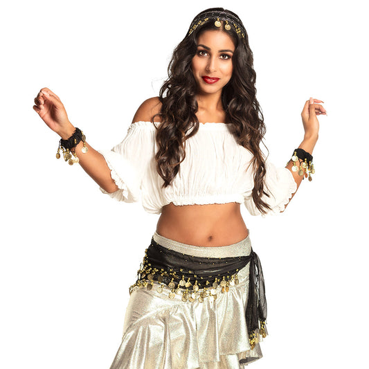 Set Danse Orientale : Bandeau, Bracelets et Ceinture à Pièces