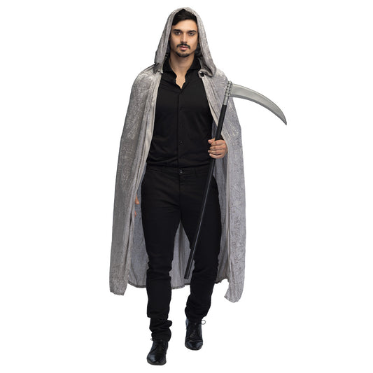 Faux Faucille Grise Déguisement Reaper 101cm avec 3 Bâtons
