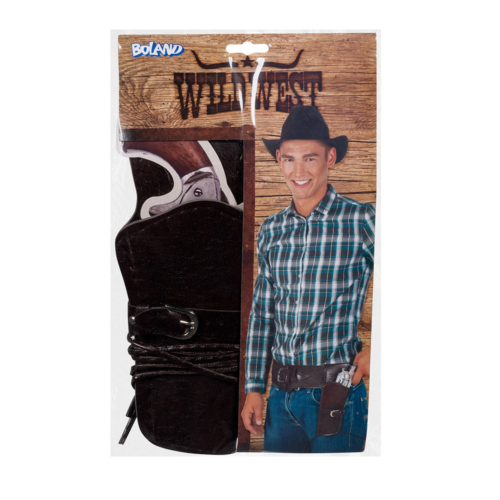 Ceinture Holster Cowboy Cuir Marron Accessoire Western