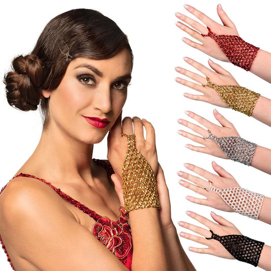 Gants à Perles Ajourés Glamour - Accessoire Danse et Soirée