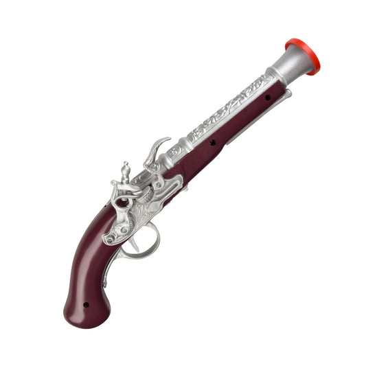 Pistolet Pirate Argent & Rouge - Accessoire Déguisement