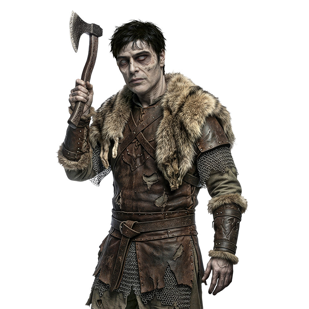 Hache Médiévale Viking Noire - Arme de Guerrier Authentique