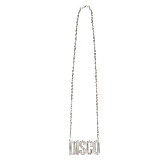 Collier DISCO Strass Argenté - Accessoire Disco Brillant