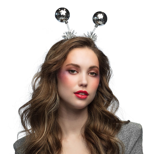 Serre-tête Disco Boules à Facettes Argentées - Accessoire Fête
