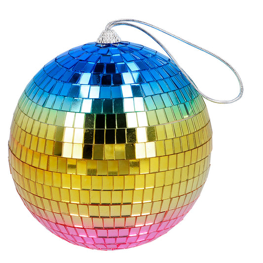 Boule à Facettes Disco Arc-en-Ciel 15 cm - Accessoire Fête Brillant
