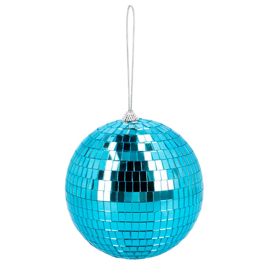 Boule Disco 15 cm Turquoise - Décoration Soirée Rétro