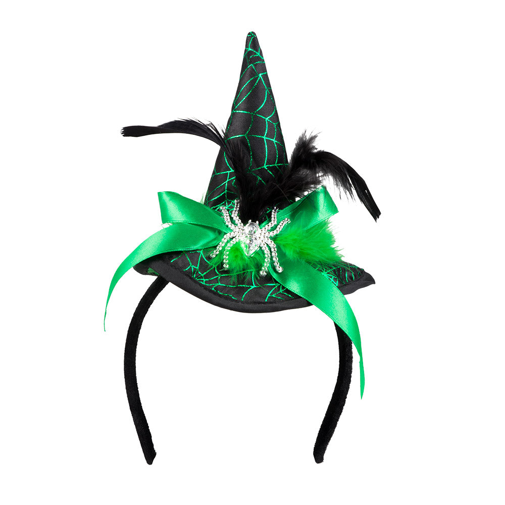 Serre-tête Sorcière Witch Hat avec Toile d'Araignée - 4 Coloris