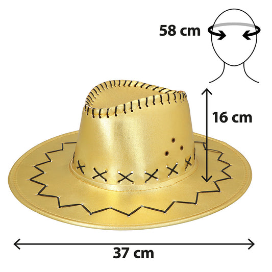 Chapeau Cowboy Doré Pailleté - Accessoire Western Festif