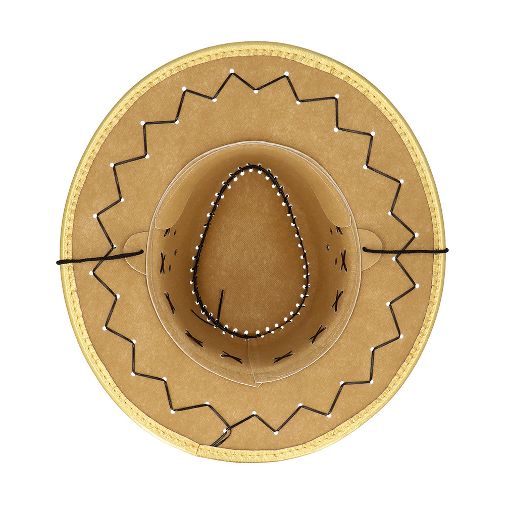 Chapeau Cowboy Doré Pailleté - Accessoire Western Festif
