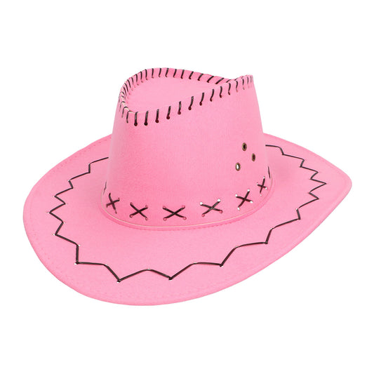 Chapeau Cowboy Rose Fuchsia Adulte - Déguisement Far West