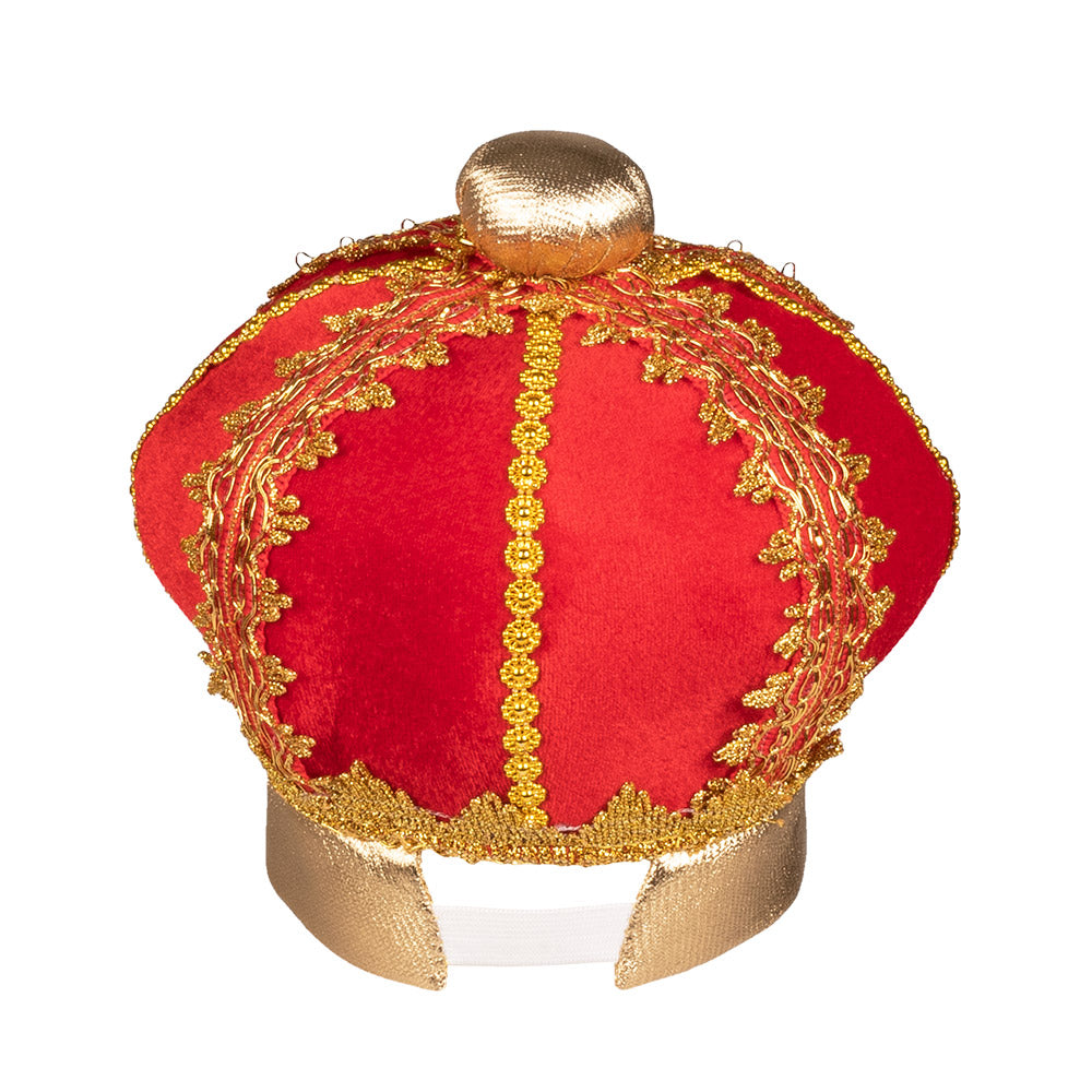 Couronne de Roi Royale Rouge et Or avec Orbe pour Enfant
