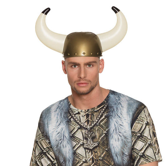 Casque de Viking Cornes Blanches - Accessoire Déguisement Guerrier
