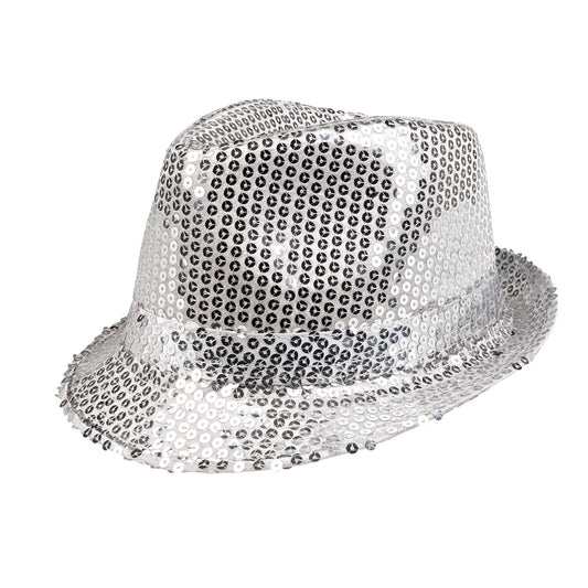 Chapeau Paillettes Argent - Accessoire Disco et Fête