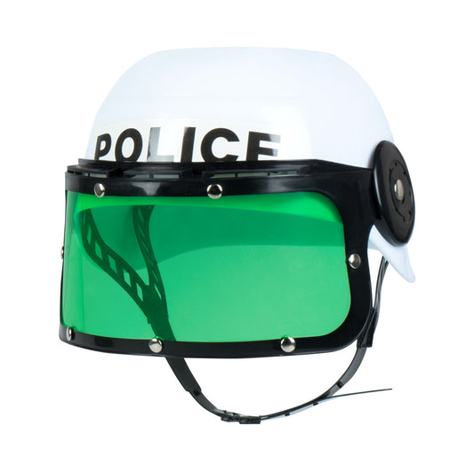 Casque Police Enfant avec Visière Verte - Déguisement Amusant