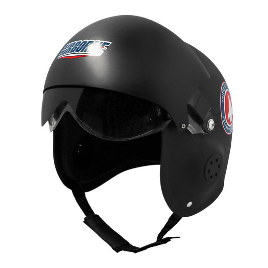 Casque Pilote Airborne Noir avec Accessoires - Déguisement Militaire
