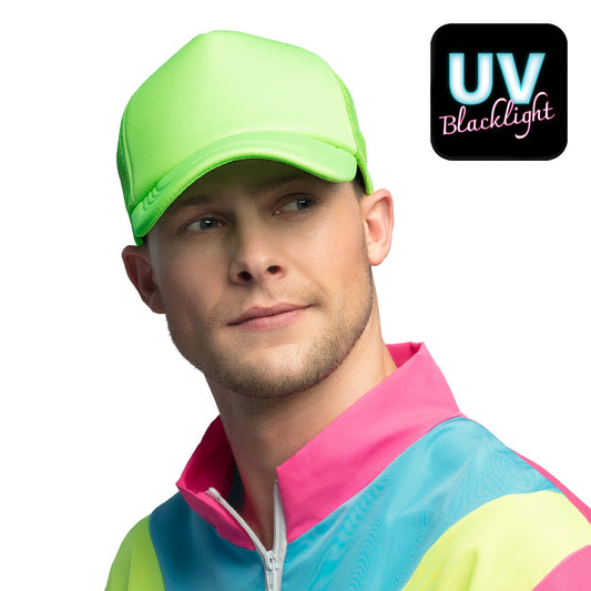Casquette Filet Fluo UV Néon - Accessoire Rave Party Blacklight