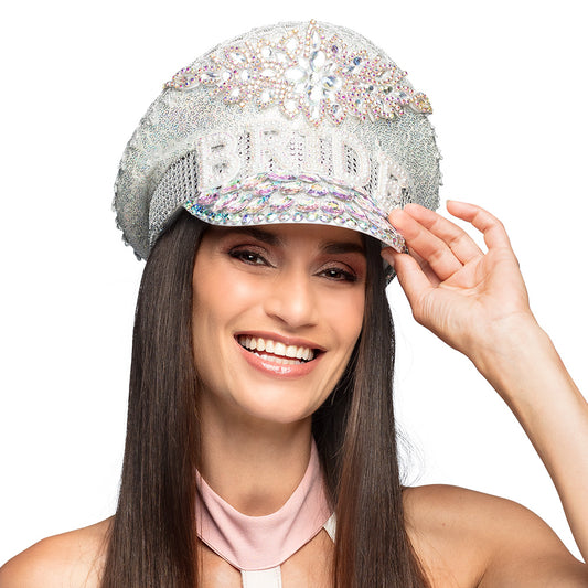 Chapeau Cowgirl Blanc Strass – Accessoire de Fête Glamour