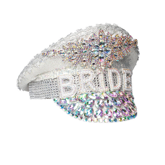 Chapeau Cowgirl Blanc Strass – Accessoire de Fête Glamour