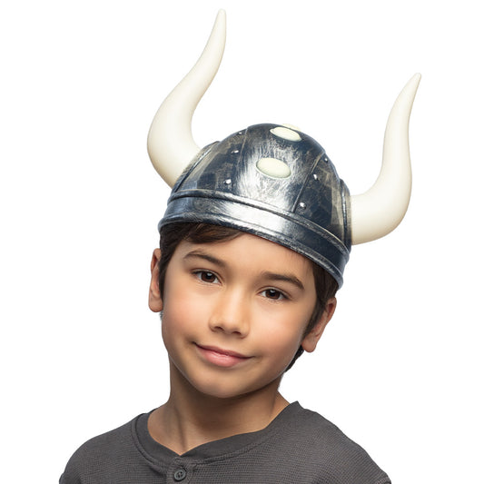 Casque de Viking avec Cornes Blanc Médiéval Enfant