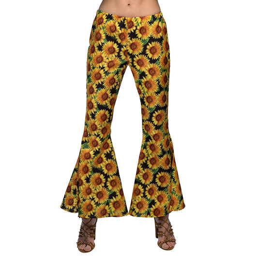 Pantalon Évasé Tournesols Années 70 - Déguisement Hippie