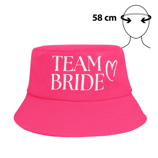 Chapeau Bucket Team Bride Rose Fluo - Accessoire EVJF