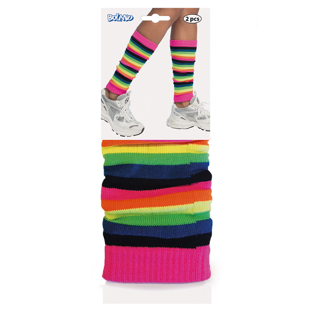 Jambières Leg Warmer Années 80 Arc-en-ciel Fluo UV