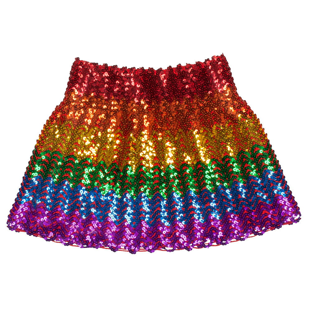 Jupe Sequins Arc-en-Ciel Dégradé - Paillettes Multicolores