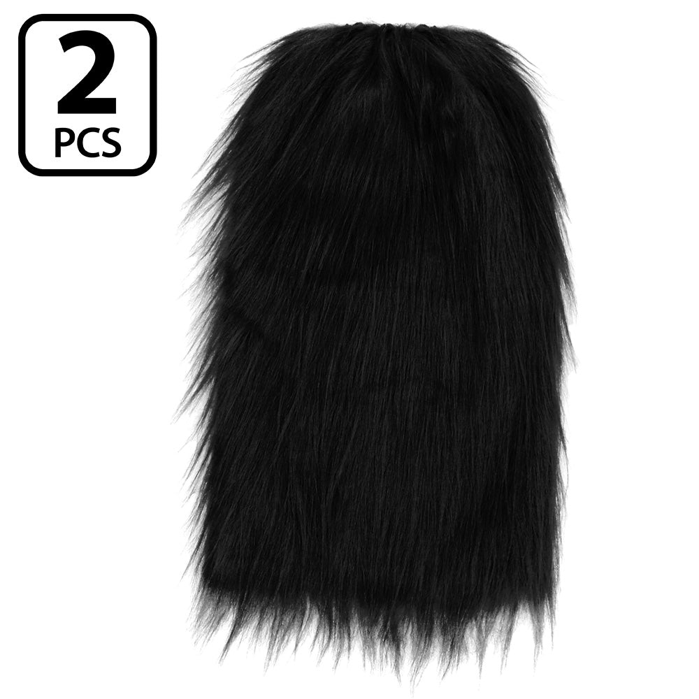 Jambières Fourrure Noire - Set de 2 | Accessoire Fête