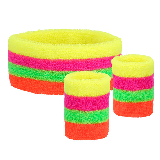 Bandeau et Bracelets Fluo Années 80 - Set Complet Néon