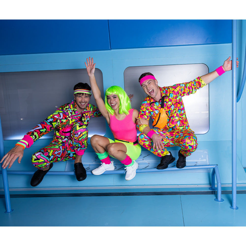 Bandeau et Bracelets Fluo Années 80 - Set Complet Néon