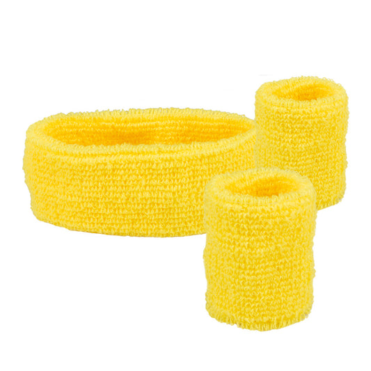 Bandeau & Bracelets Jaunes Fluo | Accessoires Années 80