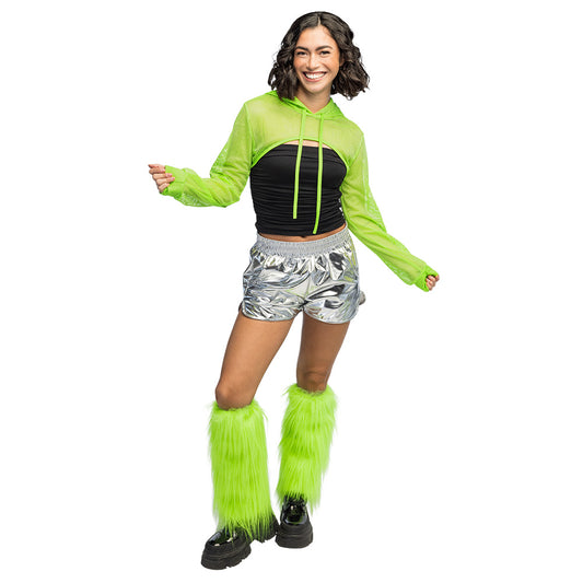 Veste à Capuche Mesh Fluo Néon Rave UV Blacklight