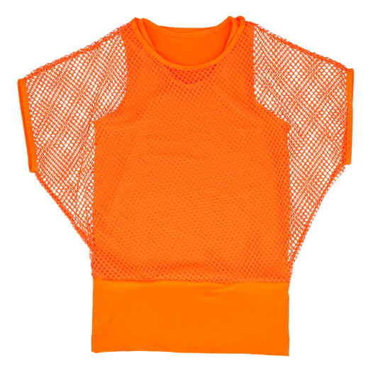 T-shirt Filet Orange Fluo Adulte UV Blacklight