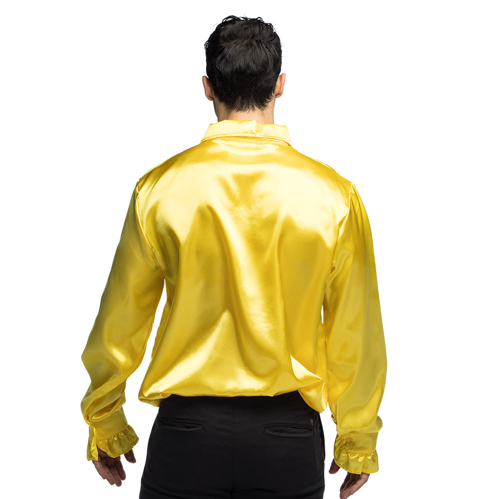 Chemise Disco Jaune Années 70 - Déguisement Adulte Brillant