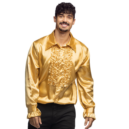 Chemise Disco Dorée Années 70 - Déguisement Adulte Luxe