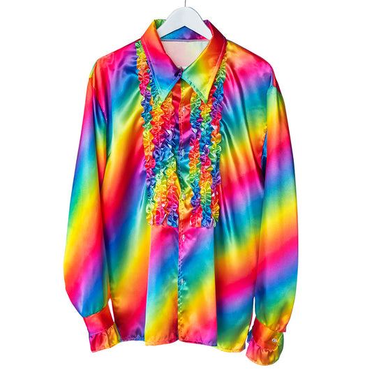 Chemise Arc-en-ciel Disco Années 70 | Déguisement Hippie Vibrant