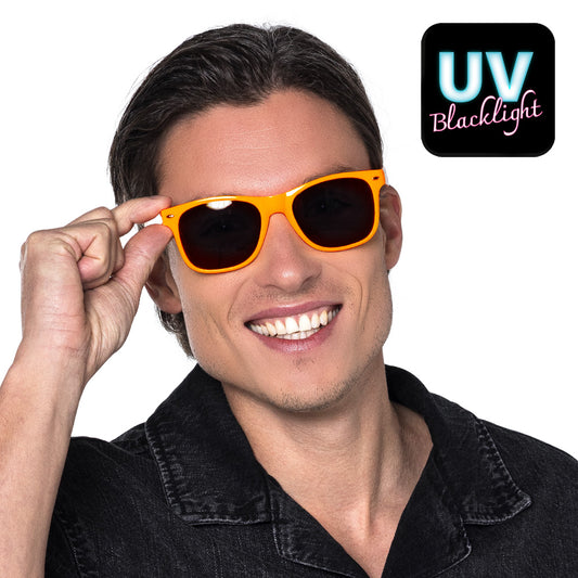 Lunettes Fluo Orange UV Blacklight - Accessoire Fête Incontournable