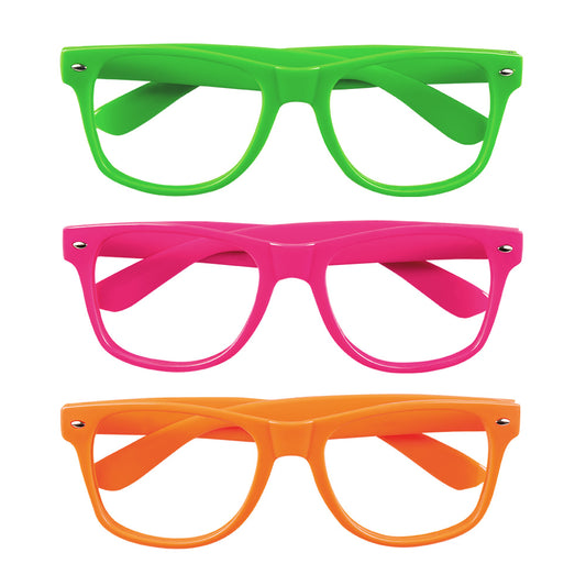 Lunettes UV Blacklight Fluo - Set de 3 Paires Colorées