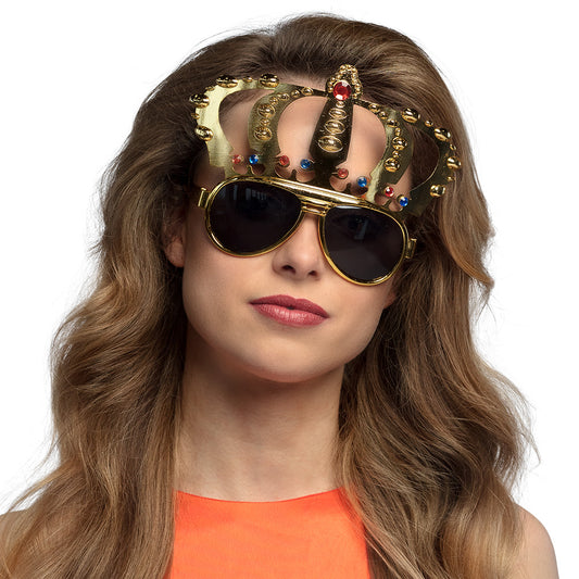 Lunettes Couronne Royale Dorée - Accessoire Déguisement Fête