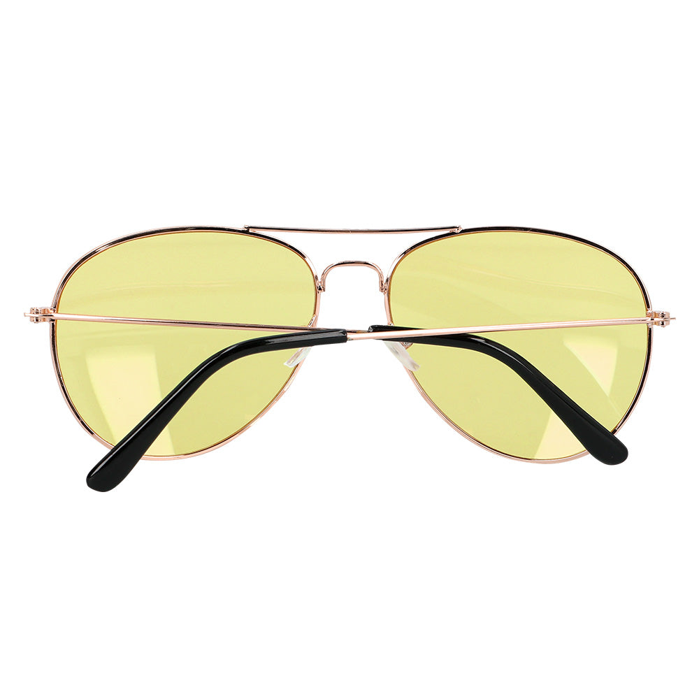 Lunettes Aviateur Verres Jaunes - Accessoire Rétro Années 70