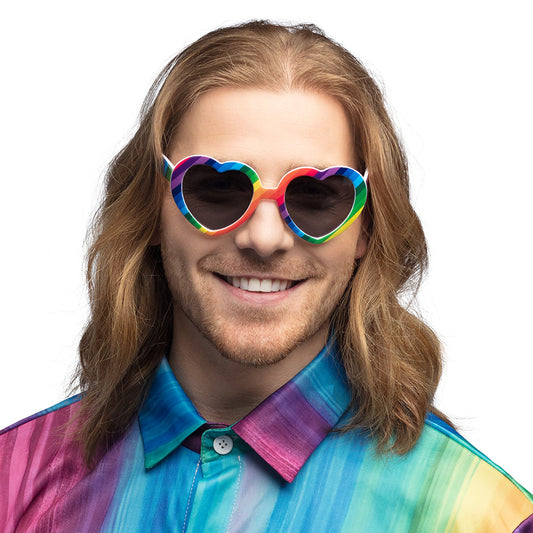 Lunettes Cœur Arc-en-ciel Pride - Accessoire Fête Coloré