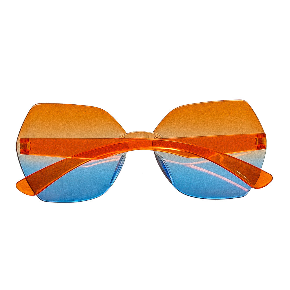Lunettes de Soleil Dégradé Orange Bleu Fashion Party