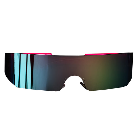 Lunettes Futuristes Holographiques Rose Fluo - Accessoire Années 80