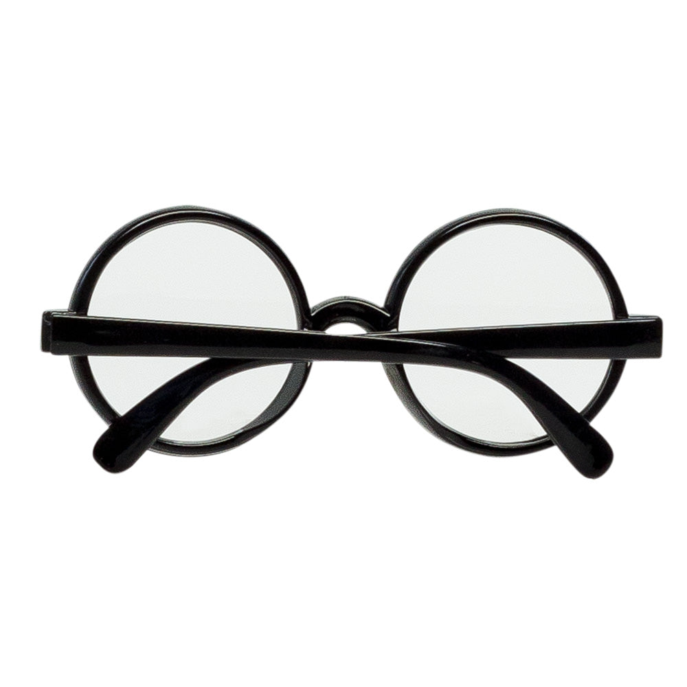 Lunettes Rondes Noires Verres Transparents - Accessoire Fête